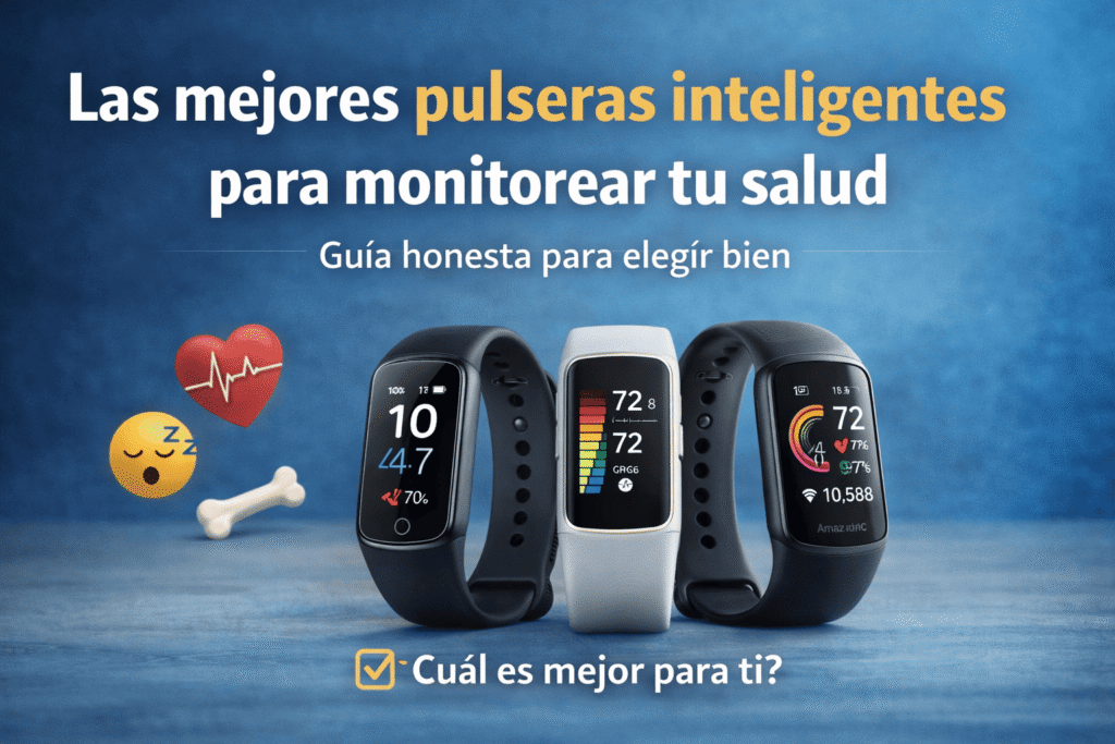 Pulseras inteligentes para monitorear la salud con seguimiento de actividad, sueño y frecuencia cardíaca