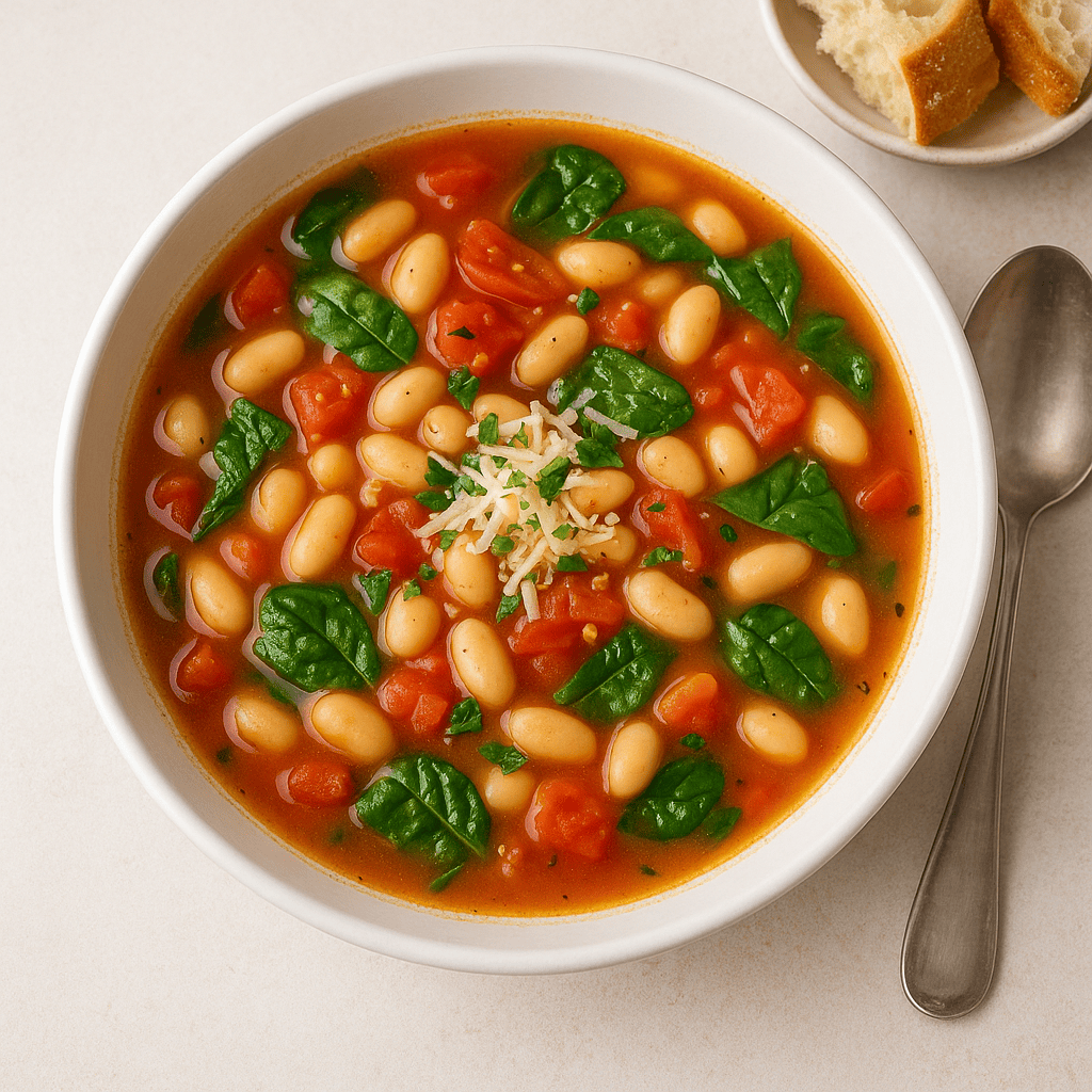 Almuerzo saludable para diabéticos: Sopa de vegetales con pollo desmenuzado, zanahoria y espinaca.