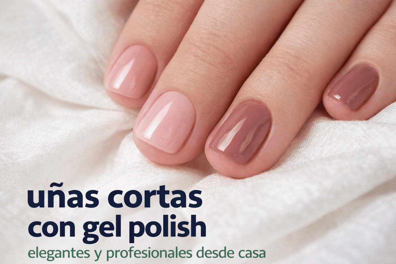 uñas cortas con gel polish elegantes y acabado profesional