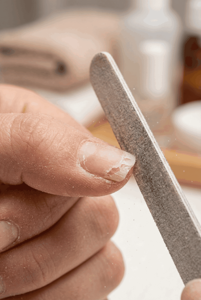 error al limar uñas de forma incorrecta en manicura para principiantes"
