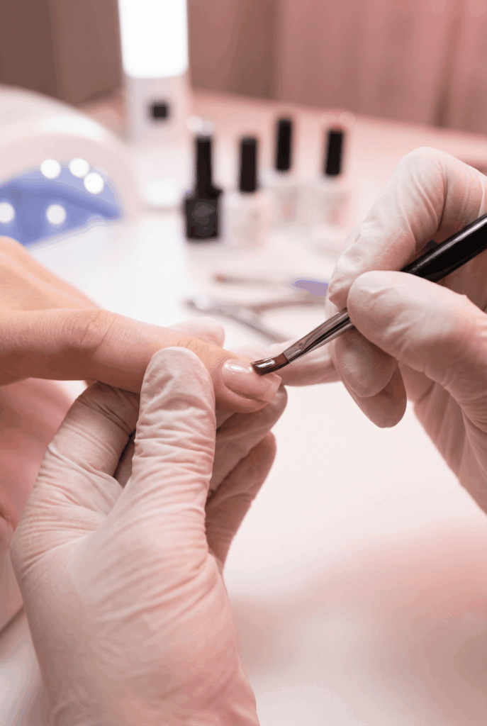 técnica profesional de aplicación de gel en curso de uñas para principiantes"