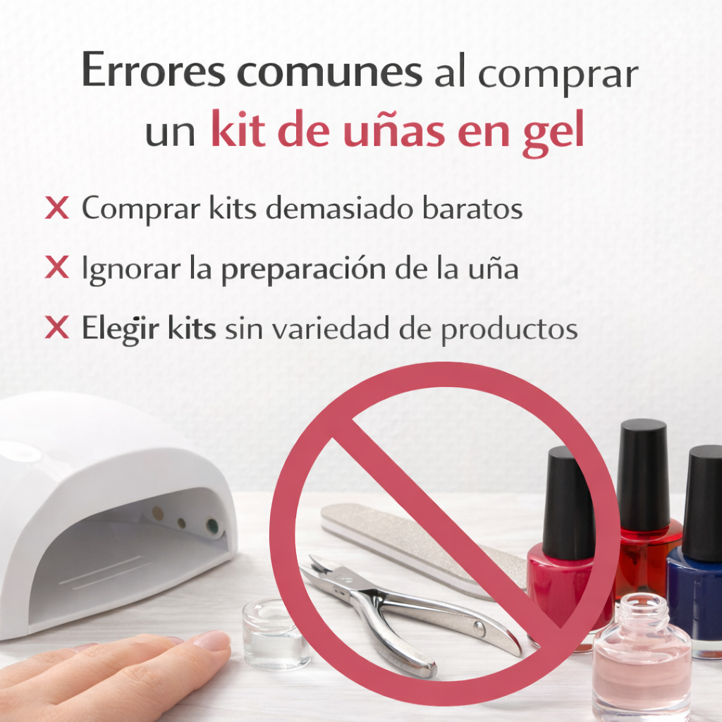 ejemplo de errores comunes al comprar un kit de uñas en gel con productos incompletos o de baja calidad