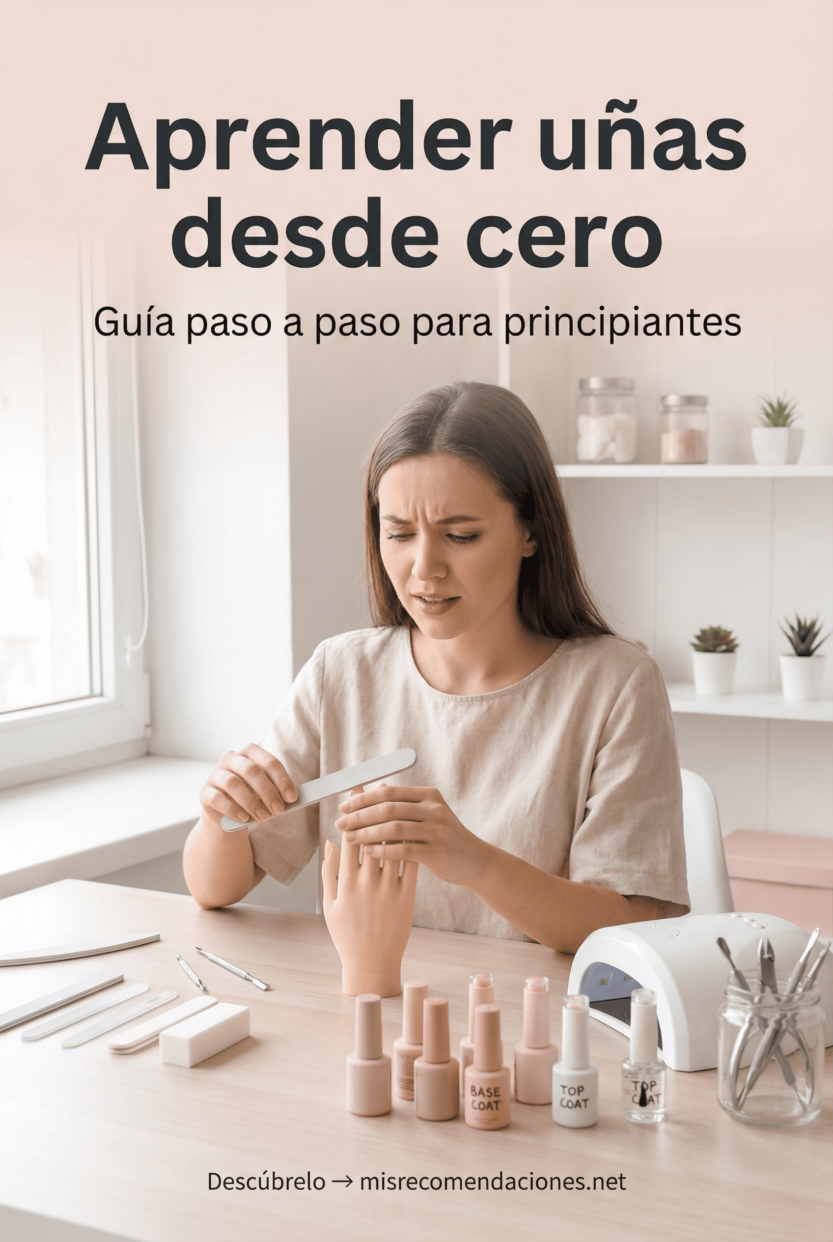 aprender uñas desde cero paso a paso para principiantes practicando manicura en casa