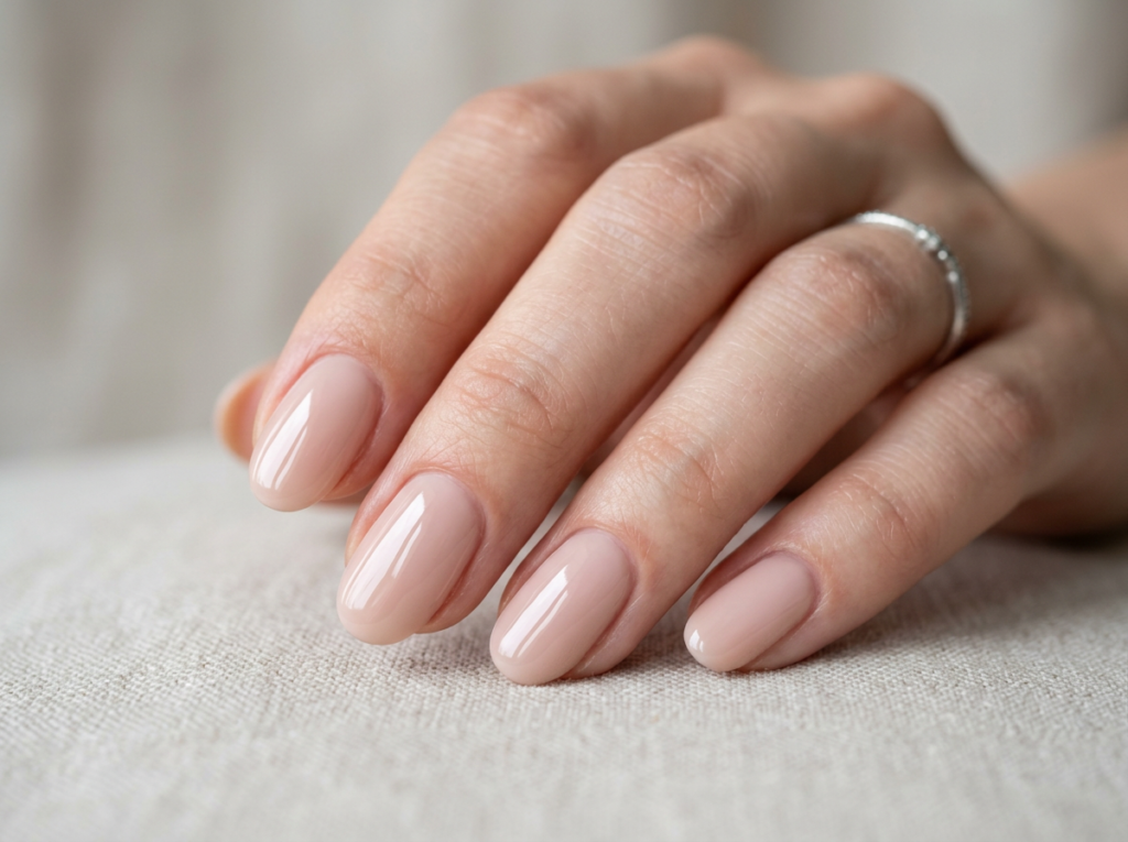 uñas gel con top coat aplicado correctamente sin despegue