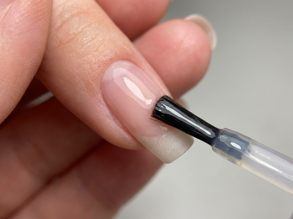 error al aplicar top coat sin sellar el borde libre de la uña