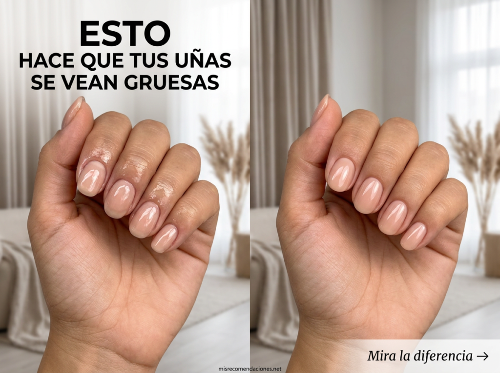 uñas gruesas gel comparadas con uñas en gel elegantes y limpias