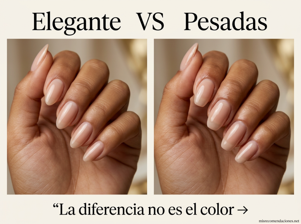 comparación entre uñas gruesas gel y uñas con estructura elegante y definida