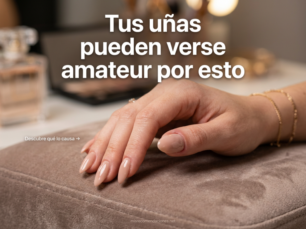 uñas gruesas gel con top coat mal aplicado que da acabado plástico