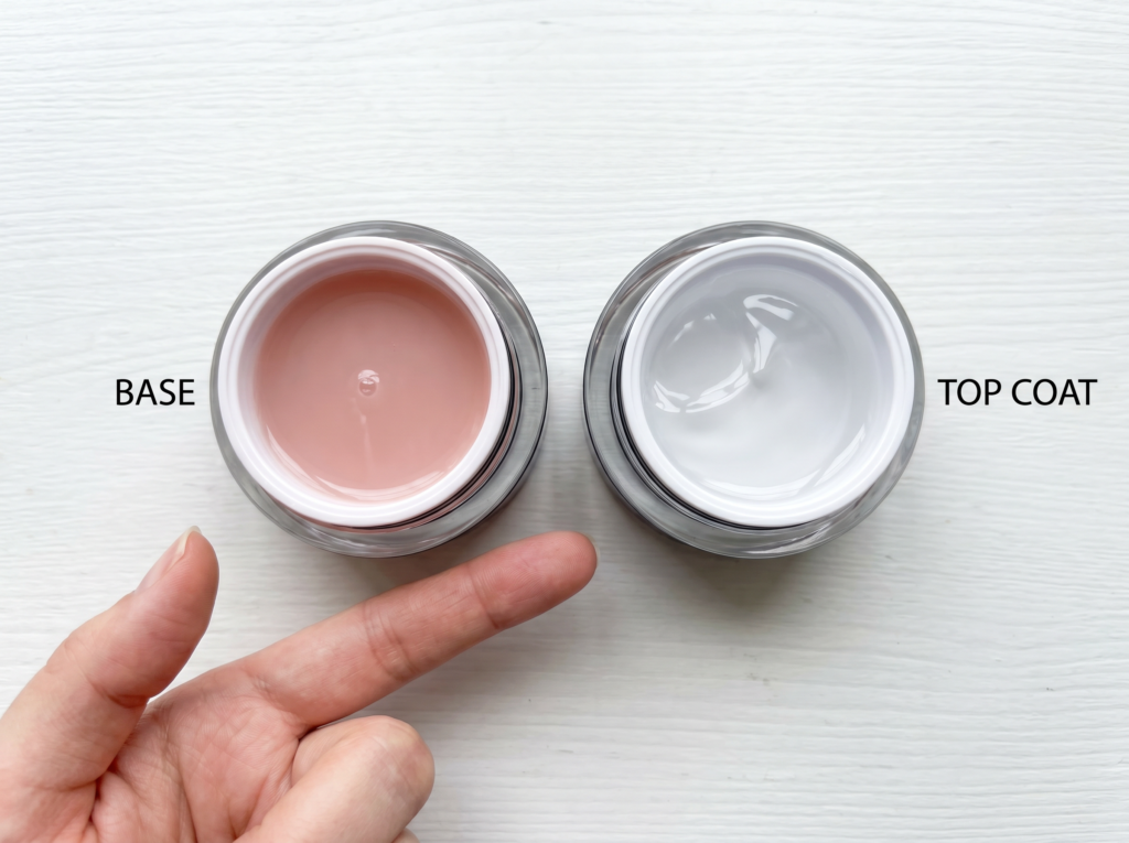 confusión entre gel base coat y top coat para uñas de gel productos distintos