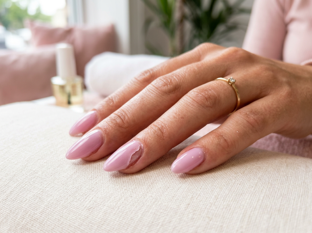 uñas de gel que se levantan desde los bordes y laterales
