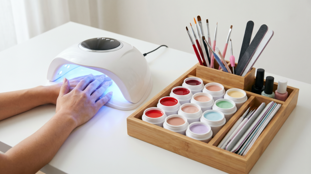 kit JODSONE de uñas gel para principiantes con lámpara UV 32 colores y herramientas de manicura