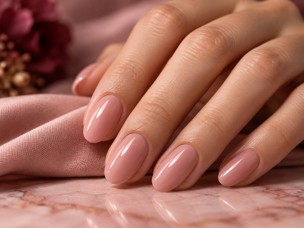 Uña de gel curada correctamente mostrando acabado sin pegajosidad