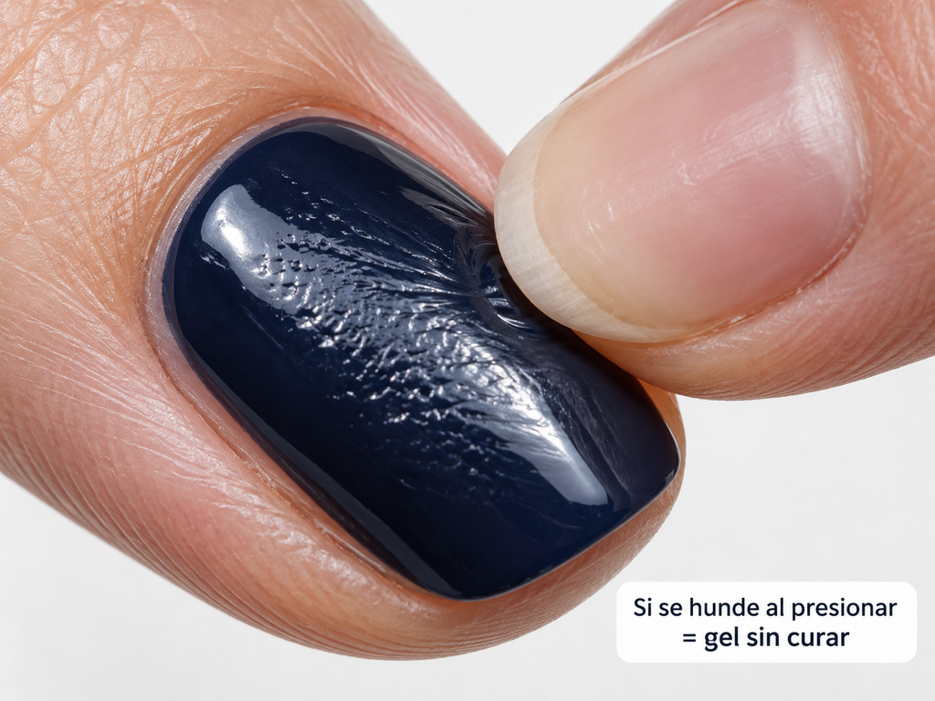 textura de piel de naranja en esmalte gel mal curado